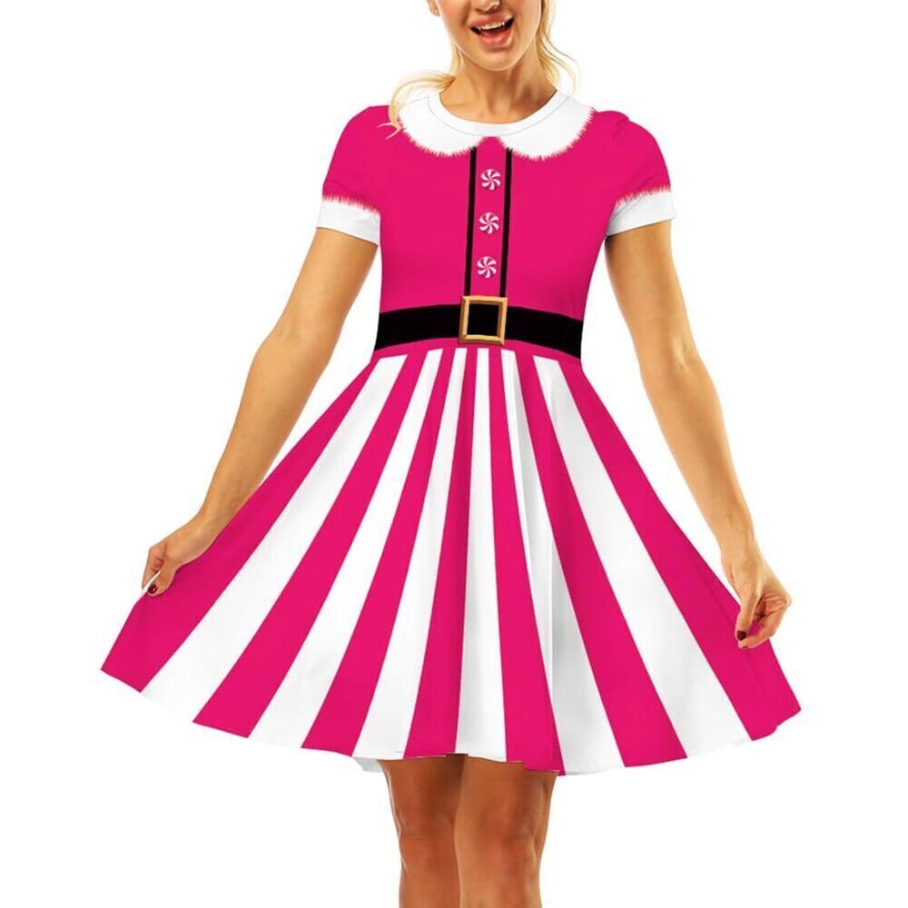 3465 Christmas Party Dresses 2023 Hot Pink Dress Teens Costume Cute Funny